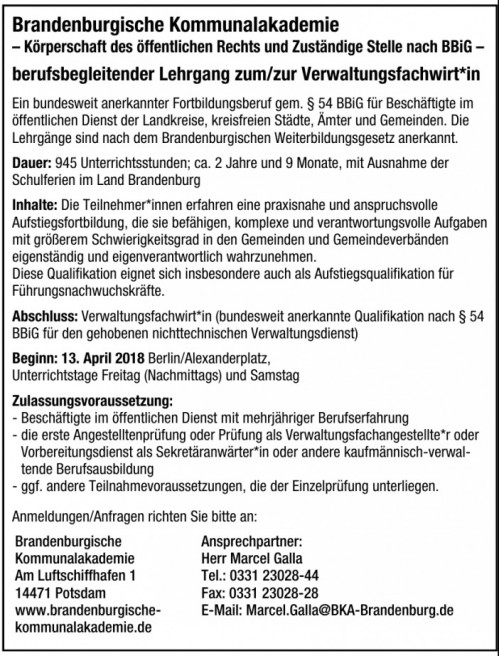 Brandenburgische Kommunalakademie